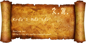 Král Máté névjegykártya